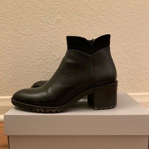 Zara black leather booties